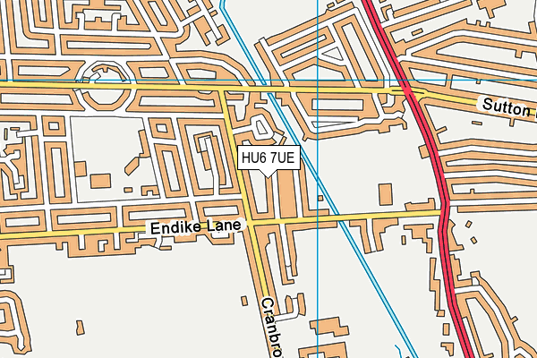HU6 7UE map - OS VectorMap District (Ordnance Survey)