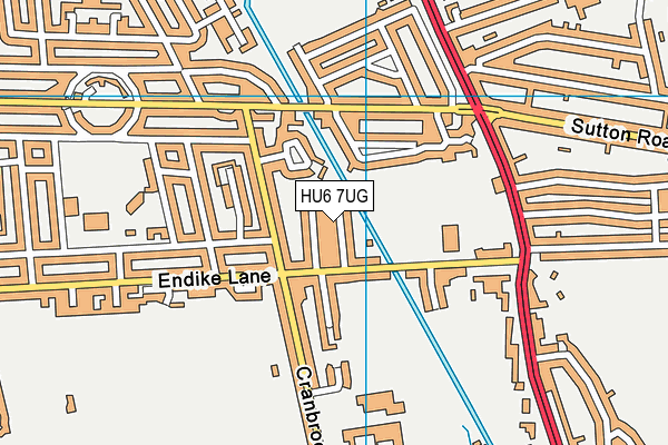 HU6 7UG map - OS VectorMap District (Ordnance Survey)