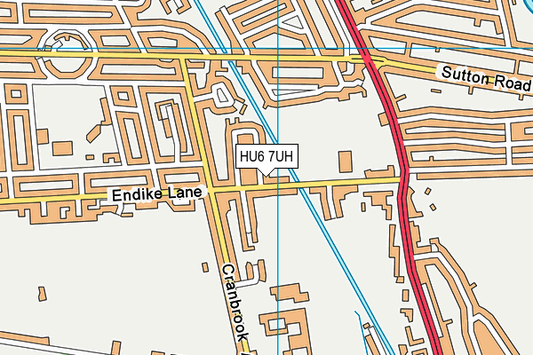 HU6 7UH map - OS VectorMap District (Ordnance Survey)