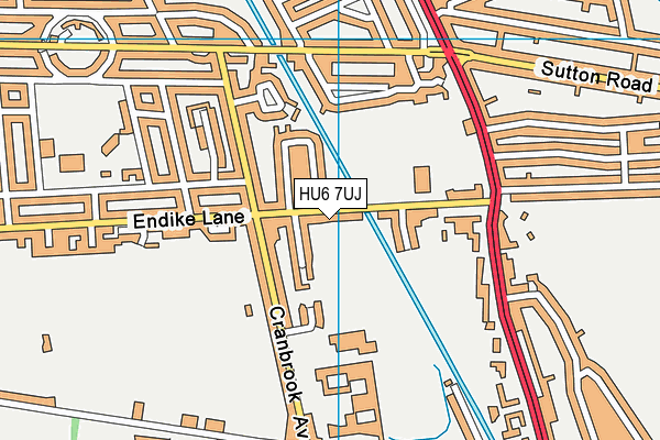HU6 7UJ map - OS VectorMap District (Ordnance Survey)