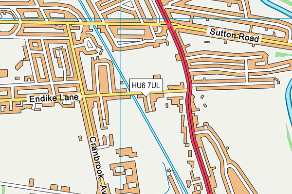 HU6 7UL map - OS VectorMap District (Ordnance Survey)