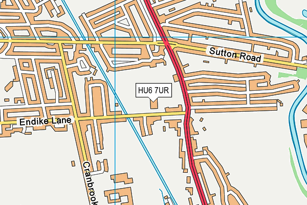 HU6 7UR map - OS VectorMap District (Ordnance Survey)