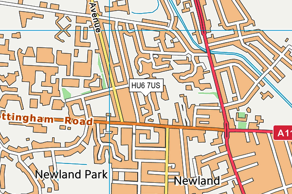 HU6 7US map - OS VectorMap District (Ordnance Survey)