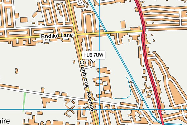 HU6 7UW map - OS VectorMap District (Ordnance Survey)