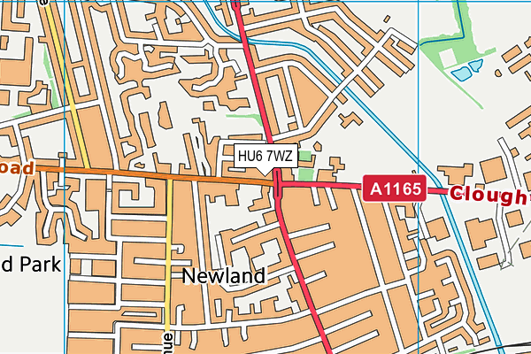 HU6 7WZ map - OS VectorMap District (Ordnance Survey)