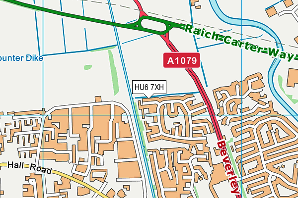 HU6 7XH map - OS VectorMap District (Ordnance Survey)