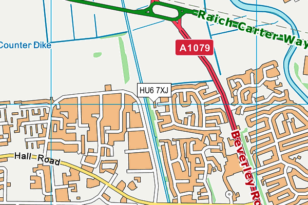 HU6 7XJ map - OS VectorMap District (Ordnance Survey)