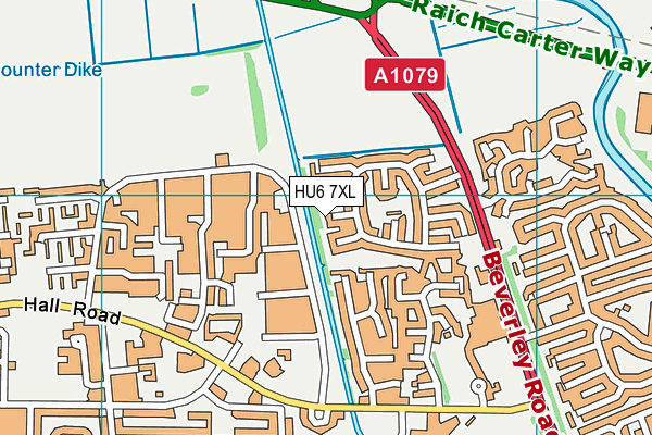 HU6 7XL map - OS VectorMap District (Ordnance Survey)