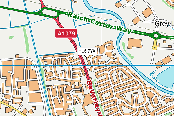 HU6 7YA map - OS VectorMap District (Ordnance Survey)