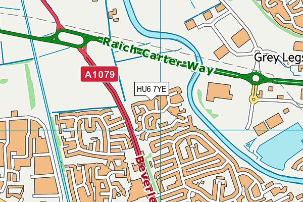 HU6 7YE map - OS VectorMap District (Ordnance Survey)