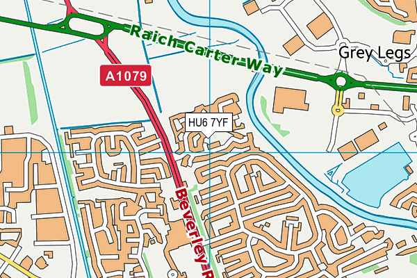 HU6 7YF map - OS VectorMap District (Ordnance Survey)