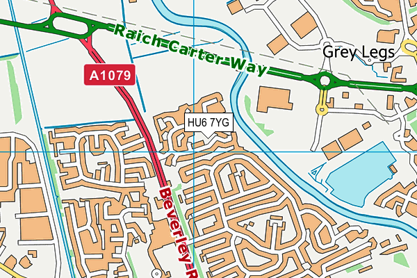 HU6 7YG map - OS VectorMap District (Ordnance Survey)