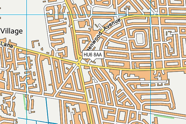 HU6 8AA map - OS VectorMap District (Ordnance Survey)