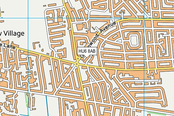 HU6 8AB map - OS VectorMap District (Ordnance Survey)