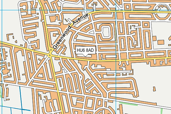 HU6 8AD map - OS VectorMap District (Ordnance Survey)