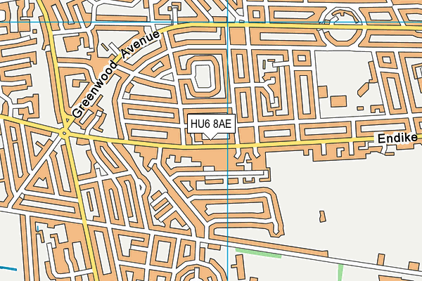 HU6 8AE map - OS VectorMap District (Ordnance Survey)