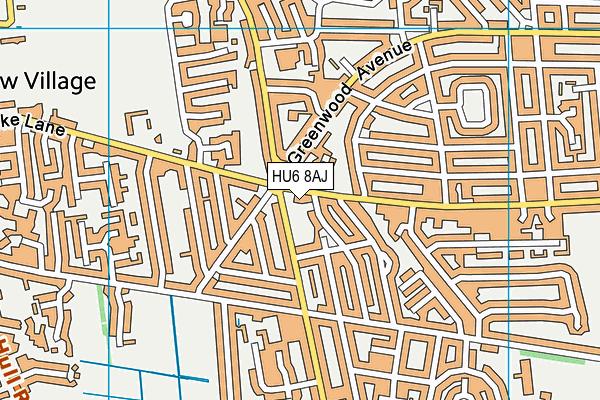 HU6 8AJ map - OS VectorMap District (Ordnance Survey)