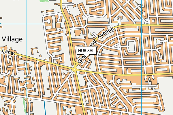 HU6 8AL map - OS VectorMap District (Ordnance Survey)