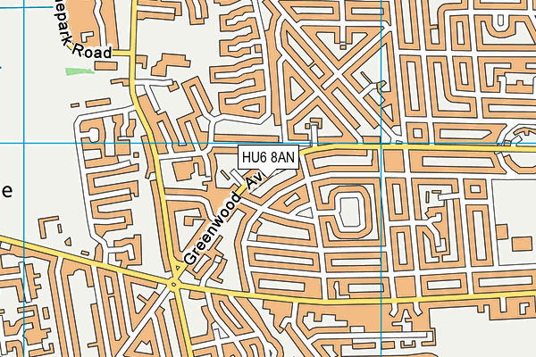 HU6 8AN map - OS VectorMap District (Ordnance Survey)