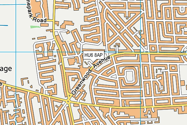 HU6 8AP map - OS VectorMap District (Ordnance Survey)