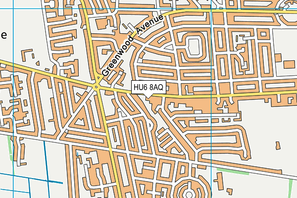 HU6 8AQ map - OS VectorMap District (Ordnance Survey)