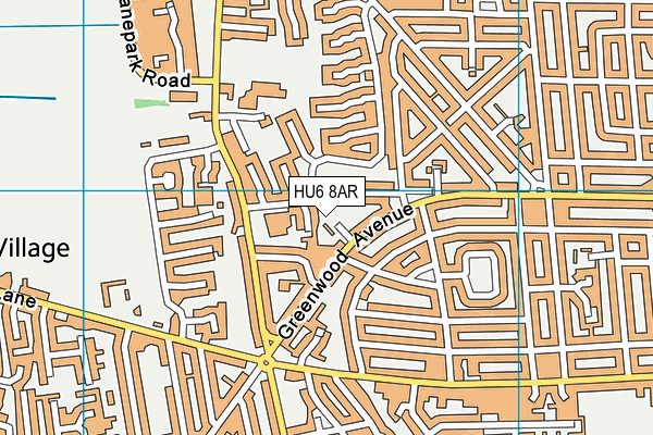 HU6 8AR map - OS VectorMap District (Ordnance Survey)