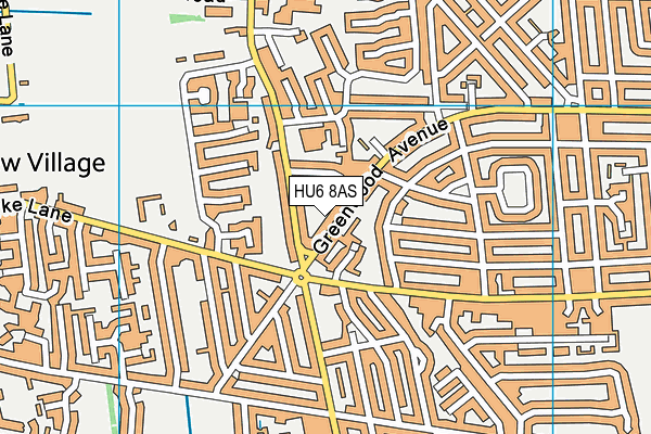 HU6 8AS map - OS VectorMap District (Ordnance Survey)