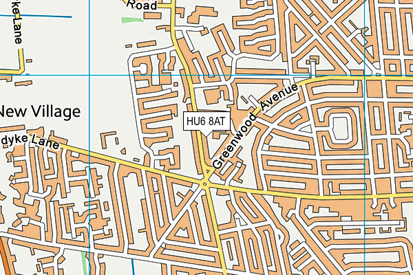 HU6 8AT map - OS VectorMap District (Ordnance Survey)