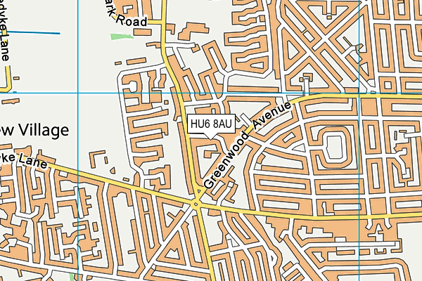 HU6 8AU map - OS VectorMap District (Ordnance Survey)
