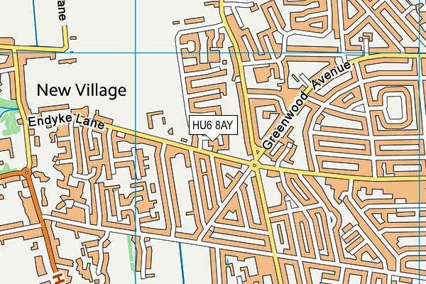 HU6 8AY map - OS VectorMap District (Ordnance Survey)