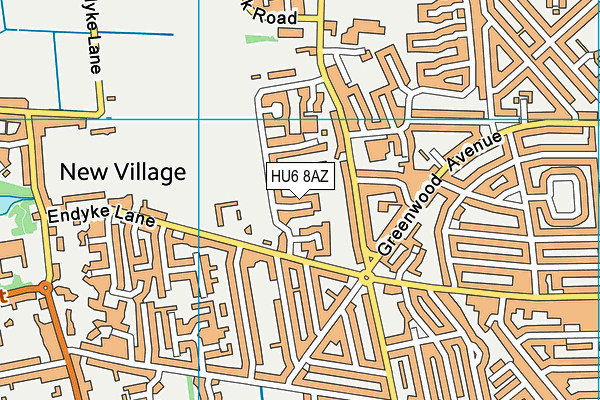 HU6 8AZ map - OS VectorMap District (Ordnance Survey)