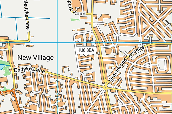 HU6 8BA map - OS VectorMap District (Ordnance Survey)