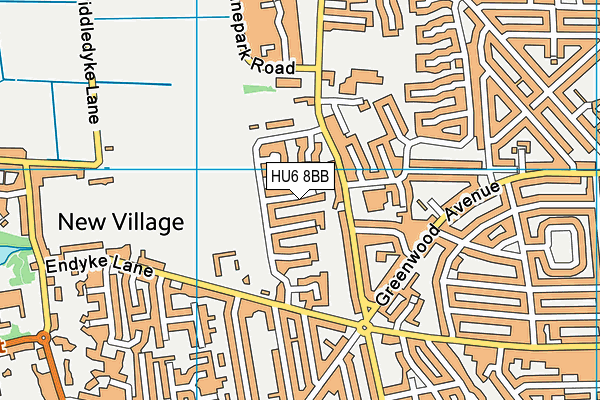 HU6 8BB map - OS VectorMap District (Ordnance Survey)