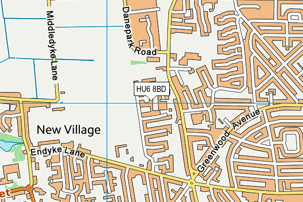 HU6 8BD map - OS VectorMap District (Ordnance Survey)