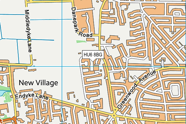 HU6 8BG map - OS VectorMap District (Ordnance Survey)
