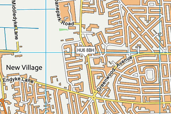 HU6 8BH map - OS VectorMap District (Ordnance Survey)