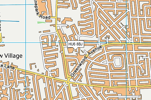 HU6 8BJ map - OS VectorMap District (Ordnance Survey)