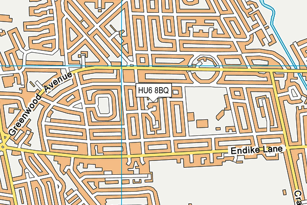 HU6 8BQ map - OS VectorMap District (Ordnance Survey)