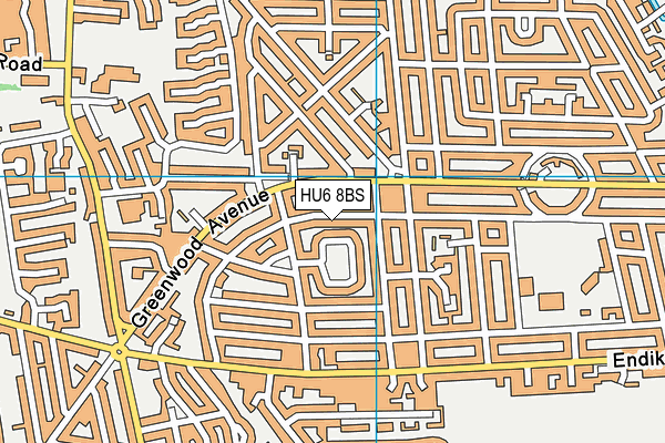 HU6 8BS map - OS VectorMap District (Ordnance Survey)