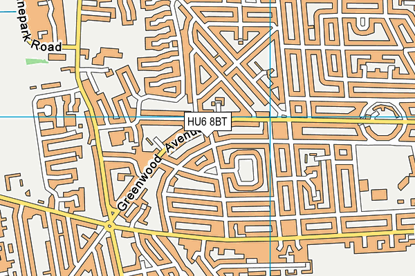 HU6 8BT map - OS VectorMap District (Ordnance Survey)
