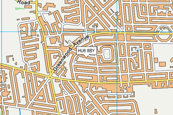 HU6 8BY map - OS VectorMap District (Ordnance Survey)