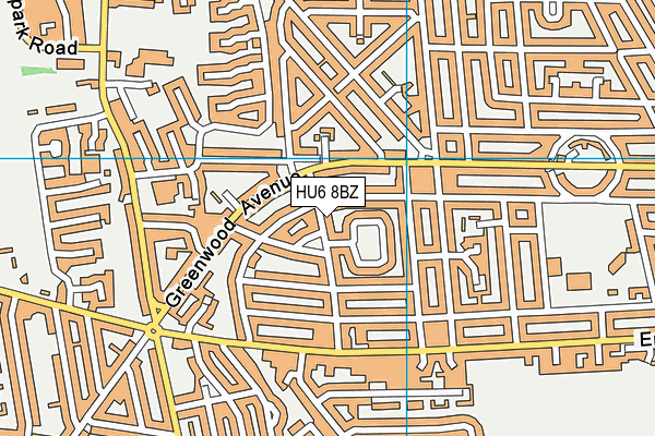 HU6 8BZ map - OS VectorMap District (Ordnance Survey)