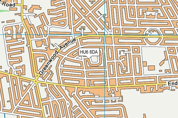 HU6 8DA map - OS VectorMap District (Ordnance Survey)