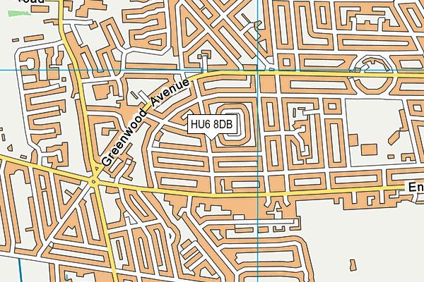 HU6 8DB map - OS VectorMap District (Ordnance Survey)