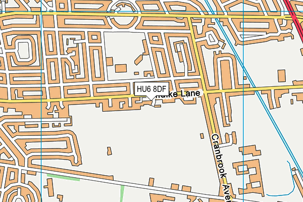 HU6 8DF map - OS VectorMap District (Ordnance Survey)