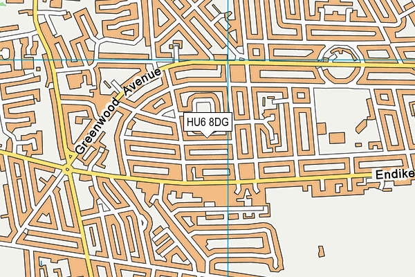HU6 8DG map - OS VectorMap District (Ordnance Survey)