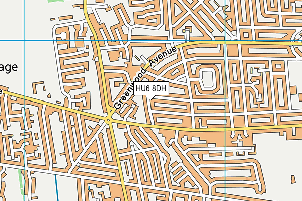 HU6 8DH map - OS VectorMap District (Ordnance Survey)