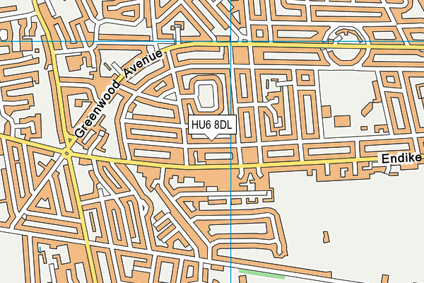 HU6 8DL map - OS VectorMap District (Ordnance Survey)