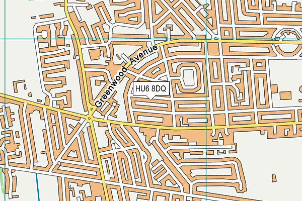 HU6 8DQ map - OS VectorMap District (Ordnance Survey)