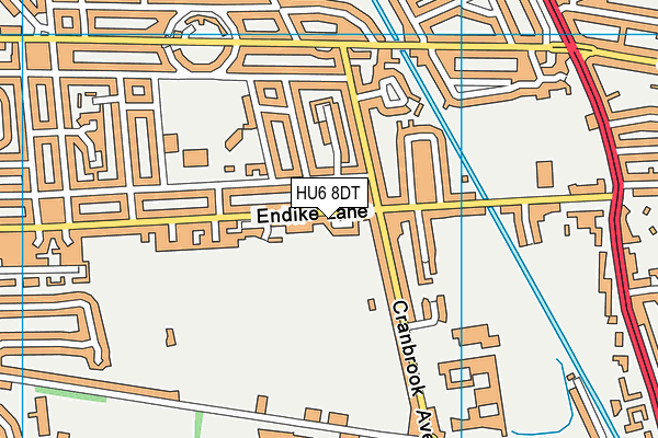 HU6 8DT map - OS VectorMap District (Ordnance Survey)